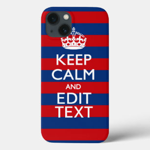 Stijlvolle HOP CALM EN Jouw tekst op strepen Case-Mate iPhone Case