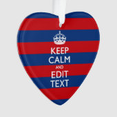 Stijlvolle HOP CALM EN Jouw tekst op strepen Ornament (voorkant)