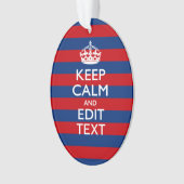 Stijlvolle HOP CALM EN Jouw tekst op strepen Ornament (voorkant)