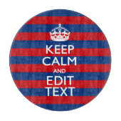 Stijlvolle HOP CALM EN Jouw tekst op strepen Snijplank (Voorkant)