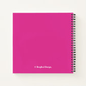 Stijlvolle  hot pink roos bloem boho floral notitieboek (Achterkant)