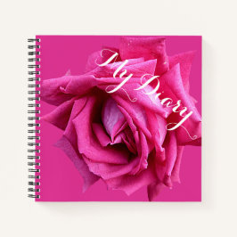 Stijlvolle hot pink roos bloem boho floral notitieboek