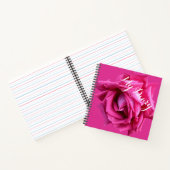 Stijlvolle  hot pink roos bloem boho floral notitieboek (Binnen)