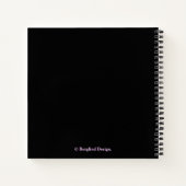 Stijlvolle  hot pink roos bloem Valentijn Notitieboek (Achterkant)