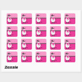 Stijlvolle Hot Pink Sneeuwman / Vrouw Sticker (Vel)