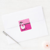 Stijlvolle Hot Pink Sneeuwman / Vrouw Sticker (Envelop)