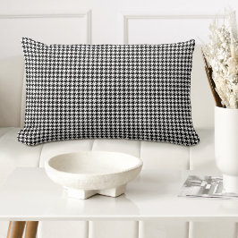 Stijlvolle Houndstooth geruite patroon zwart wit Kussen