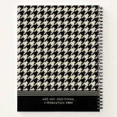 Stijlvolle Houndstooth Patroon Zwart Off-white Spi Notitieboek (Achterkant)