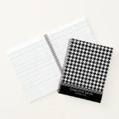 Stijlvolle Houndstooth Patroon Zwart Wit Spiraal Notitieboek (Binnen)