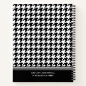 Stijlvolle Houndstooth Patroon Zwart Wit Spiraal Notitieboek (Achterkant)