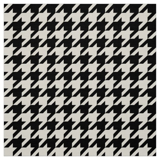 Stijlvolle Houndstooth Zwart Wit Geometrisch Stof (Swatch)