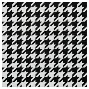 Stijlvolle Houndstooth Zwart Wit Geometrische Plak Stof