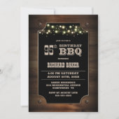 Stijlvolle Hout 95e Verjaardag BBQ Kaart (Voorkant)