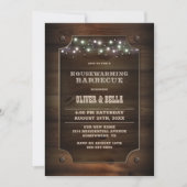 Stijlvolle houten Housewarming Barbecue Kaart (Voorkant)