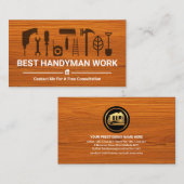 Stijlvolle Houtkorrel Handyman Tools Visitekaartje (Voorkant / Achterkant)
