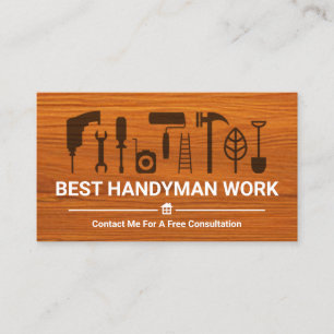 Stijlvolle Houtkorrel Handyman Tools Visitekaartje