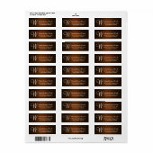 Stijlvolle houtnergbloot voor monogram bruiloft etiket (Full Sheet)