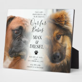 Stijlvolle huisdierherdenking 2 hondenfoto fotoplaat (Zijkant)