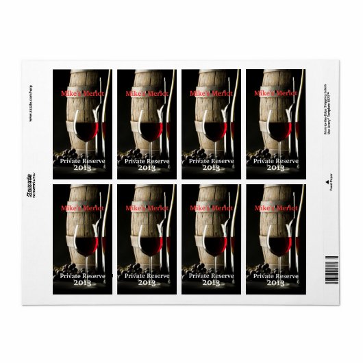 Stijlvolle huisgemaakte wijn mini labels (Full Sheet)