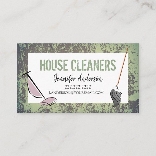 Stijlvolle huisreiniger visitekaartje (Voorkant)