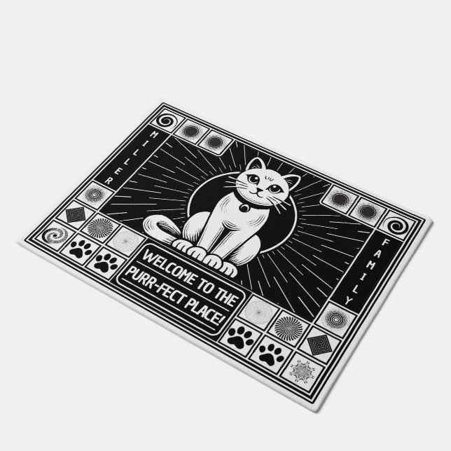 Stijlvolle, humoristische, aanpasbare pure-perfect deurmat (Schuin)