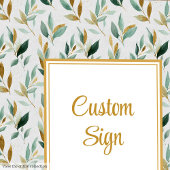 Stijlvolle Hunter Green Gold Greenery Wedding Cust Poster