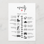 Stijlvolle huwelijkstijdlijn Gast reisroute Info Advieskaart (Voorkant)