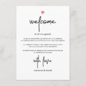 Stijlvolle huwelijkstijdlijn Gast reisroute Info Advieskaart (Achterkant)