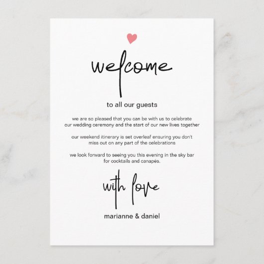 Stijlvolle huwelijkstijdlijn Gast reisroute Info Advieskaart (Achterkant)