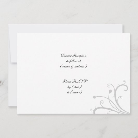 stijlvolle huwelijksuitnodiging kaart (Achterkant)