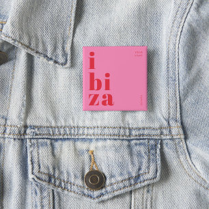 Stijlvolle Ibiza Spanje knop Vierkante Button 5,1 Cm