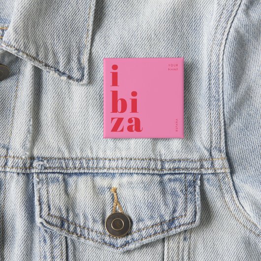 Stijlvolle Ibiza Spanje knop Vierkante Button 5,1 Cm