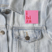Stijlvolle Ibiza Spanje knop Vierkante Button 5,1 Cm (In situ)
