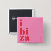 Stijlvolle Ibiza Spanje knop Vierkante Button 5,1 Cm (Voorkant /achterkant)