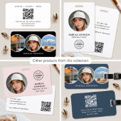 Stijlvolle ID Foto Logo QR Code Blush Roze Beveili Badge