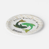 Stijlvolle ijsjes 1e verjaardag & goudConfetti Papieren Bordje (Gekanteld)