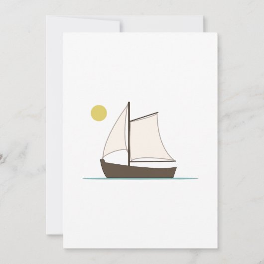 Stijlvolle illustratie van zeilboot kaart (Voorkant)