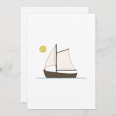 Stijlvolle illustratie van zeilboot kaart (Voorkant / Achterkant)