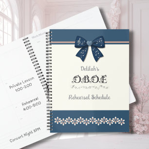 Stijlvolle Indigo Bloem Coquette Strik Hobo Muziek Planner