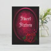 Stijlvolle ingelijste gotische bloed Roos Sweet Si Kaart (Staand voorkant)