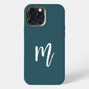 Stijlvolle initiaal Cute Turquoise kleur iPhone 13 Pro Max Hoesje