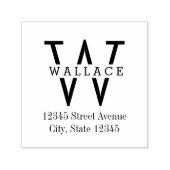 Stijlvolle Initiaal gepersonaliseerde rubberen ste Zelfinktende Stempel (Design)