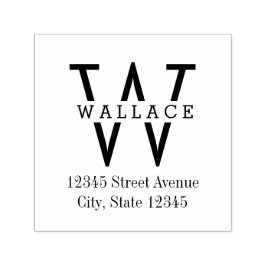 Stijlvolle Initiaal gepersonaliseerde rubberen ste Zelfinktende Stempel