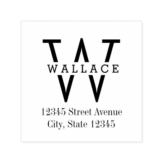 Stijlvolle Initiaal gepersonaliseerde rubberen ste Zelfinktende Stempel (Design)