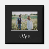 Stijlvolle Initialen Bewerkbare Kleuren Foto Magne Magneet (Voorkant)