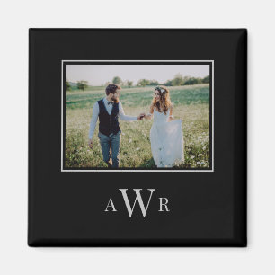 Stijlvolle Initialen Bewerkbare Kleuren Foto Magne Magneet