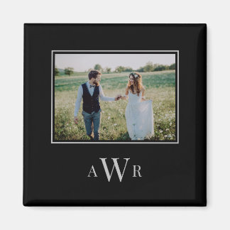 Stijlvolle Initialen Bewerkbare kleurenfoto Magnet