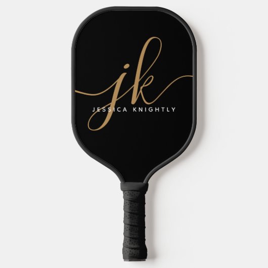 Stijlvolle Initialen voor Script Monogram Naam Aan Pickleball Paddle (Voorkant)