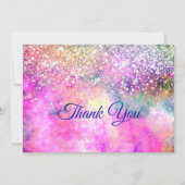 Stijlvolle iriserende namaak glitters bedankkaart (Voorkant)