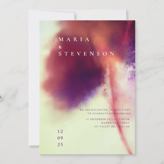 Stijlvolle Ivoor Bruin Waterverf Paardebloem Bruil Kaart (Voorkant)